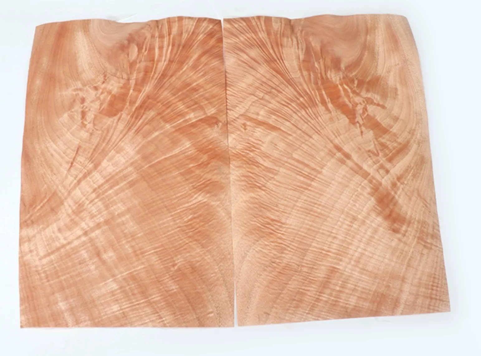 L:480mm lebar: 180mm T:0.5mm Natural Peach Blossom pohon cabang kulit buatan tangan kayu Veneer dengan kain Non-woven