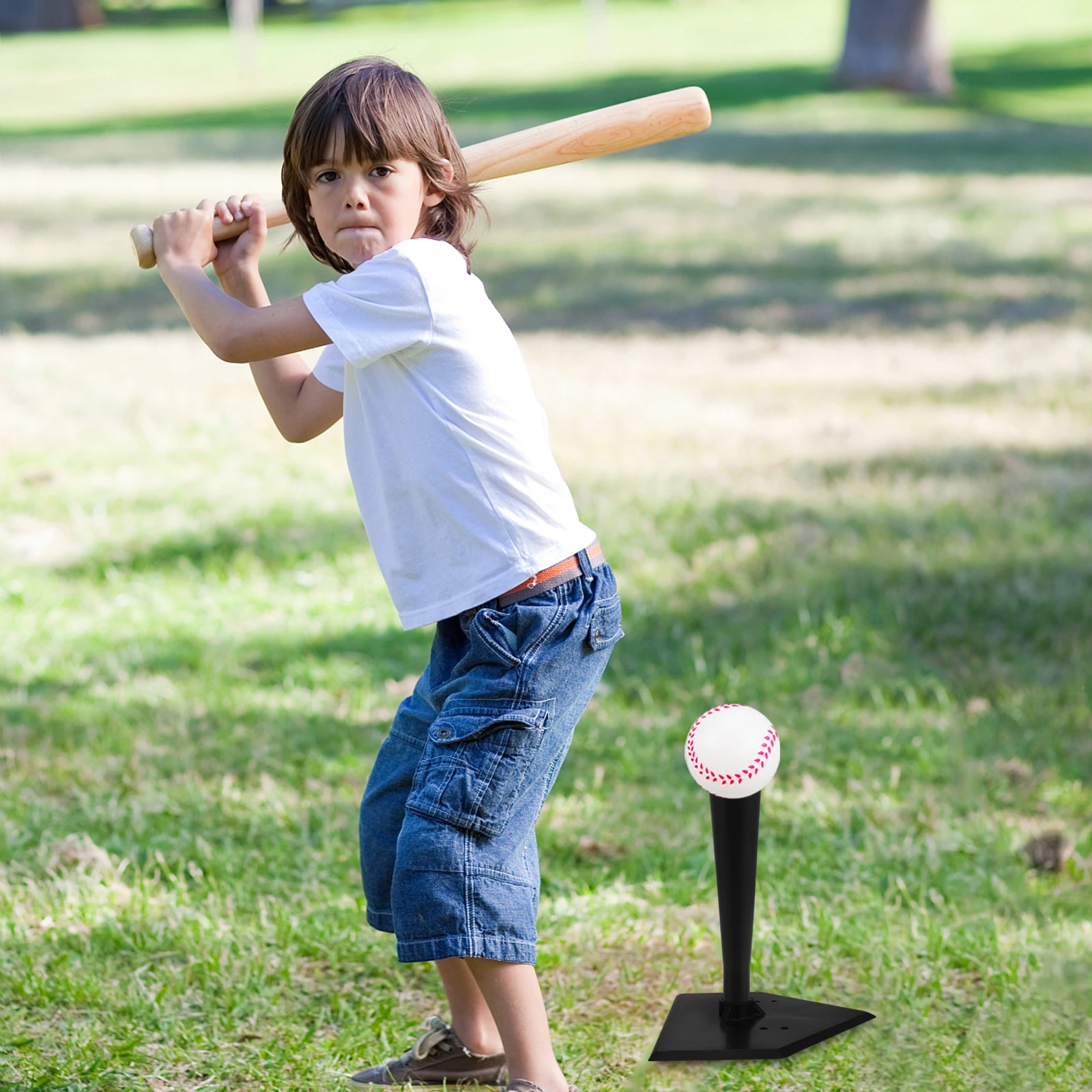 

Модернизированное оборудование для тренировок по бейсболу. Прочная высокоэластичная резиновая ударная подставка для всех возрастов. Сменный ватин.