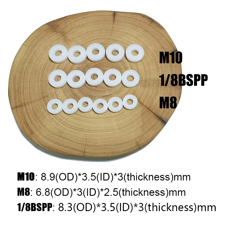 Pneumatics M8 M10 1/8BSPP Air Seal Washer PTFE Sealing O-Ring Gasket Washer for High Pressure Diving Mountaineering Parts