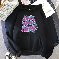 Jinx War Hier Hoodie Anime ARCANE Schwarz Pullover Graffiti Stil Druck Langen ärmeln Street Grunge Kleidung Unisex Fleece Herren