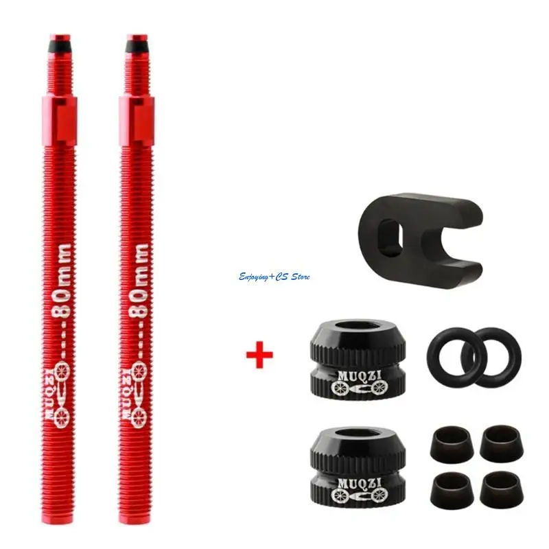

Y51D Bike Presta for Valve Extender Set,50mm 80mm, Black Gold Red Silver,Aluminum All