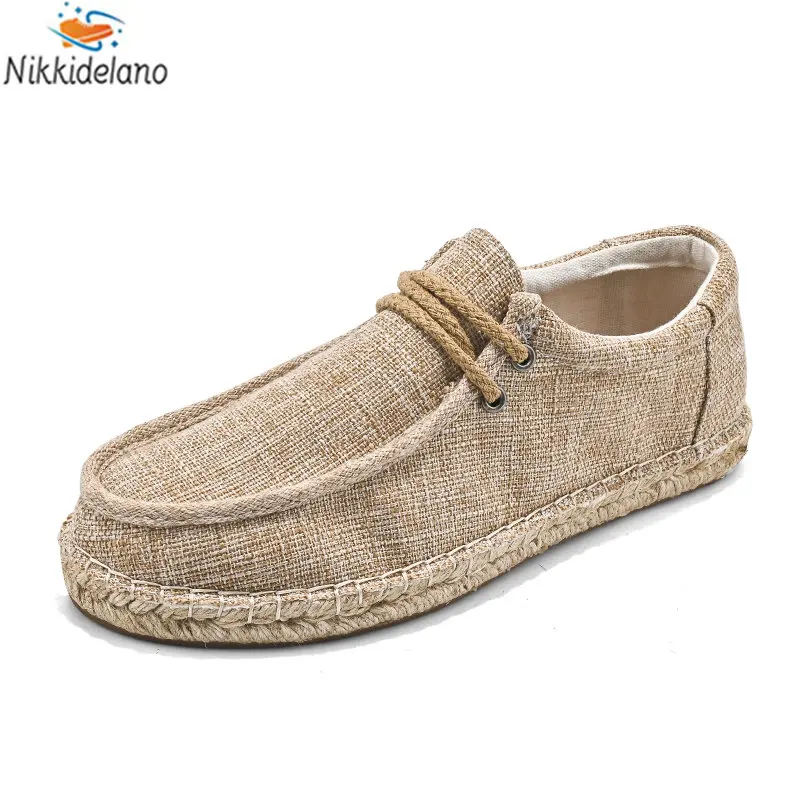 Männer Kausalen Schuhe Atmungsaktiv Breite Slip Auf Leinwand Turnschuhe Männlichen Leinen Schuhe Sommer Mode Espadrilles Männer Trend Schuhe Neue Müßiggänger