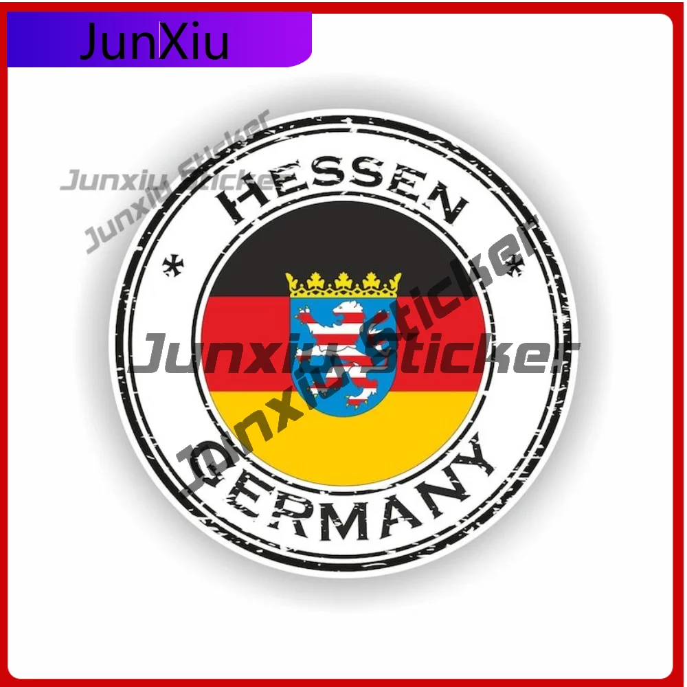 

Hessen Germany Coat of Arms Seal Sticker Round Durable Car Sticker For SUV Wall Waterproof Decoration Auto Accessories Exterior