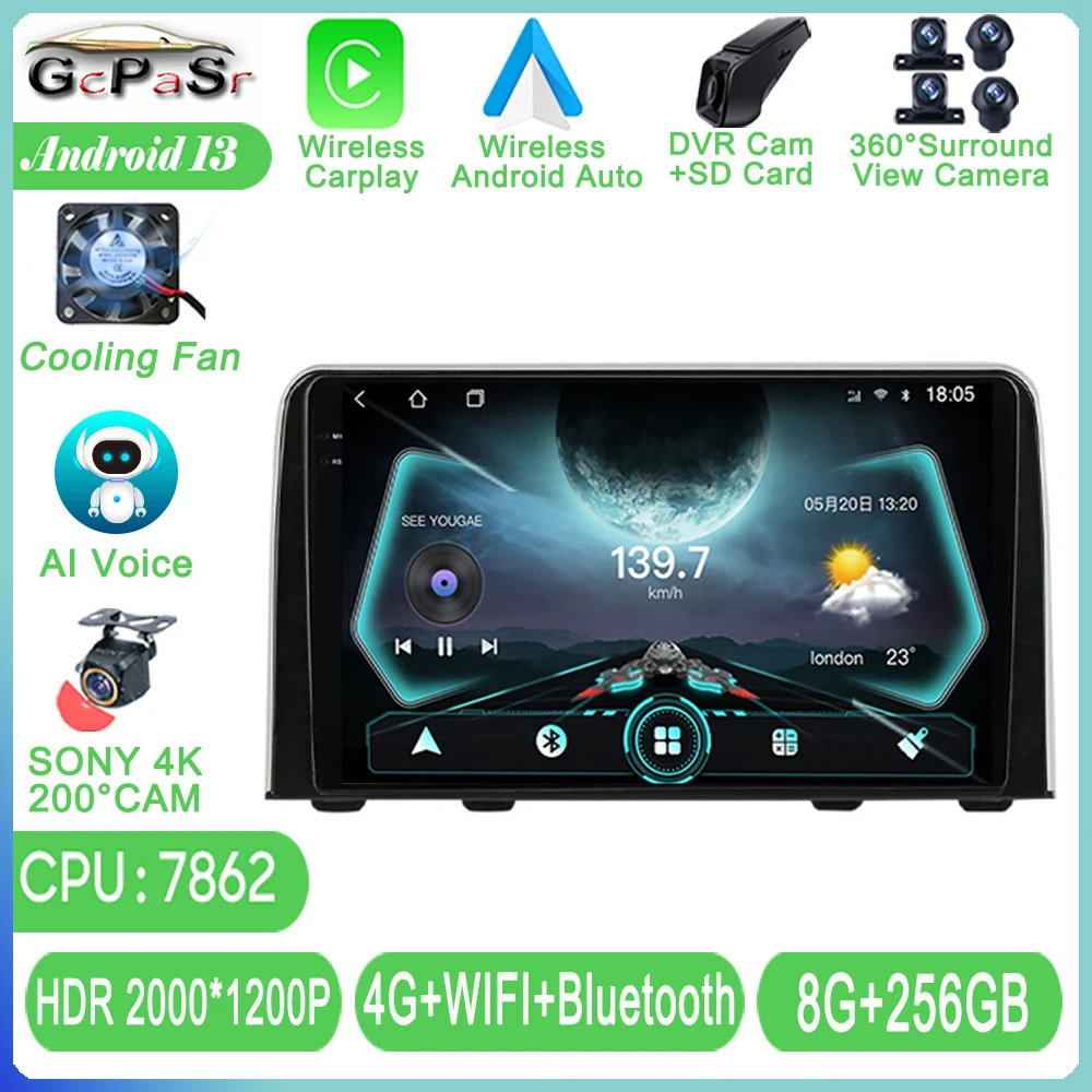 

Android Radio For Honda CRV CR - V 5 RT RW 2016 - 2018 Multimedia Car Player Autoradio GPS Video Navigation Wireless Wifi HDR