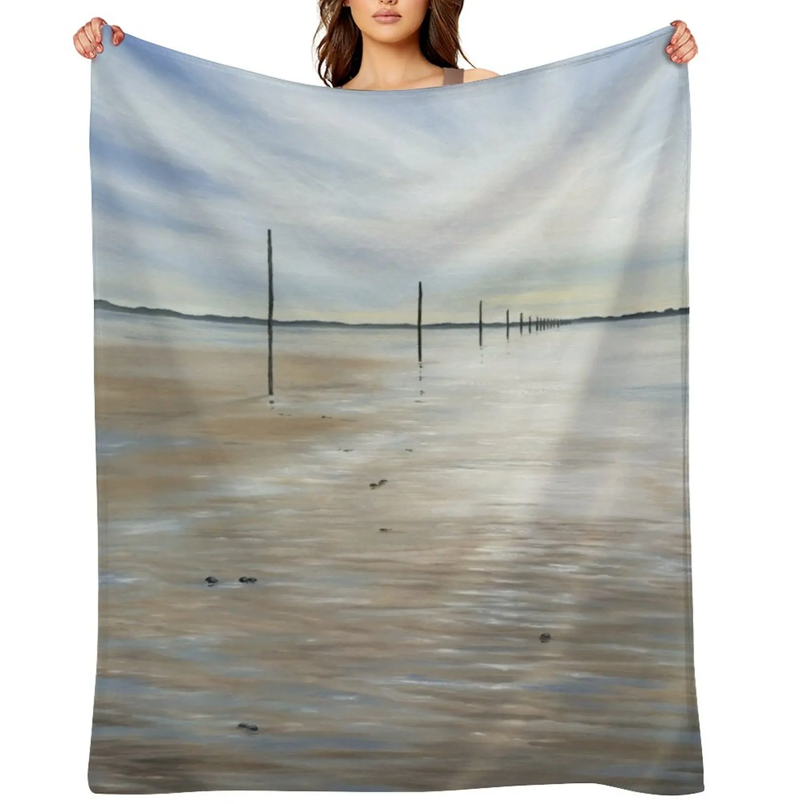 

Outgoing Tide, Lindisfarne, Northumberland Throw Blanket warm winter Cute Decorative Sofas Sofa Quilt Blankets