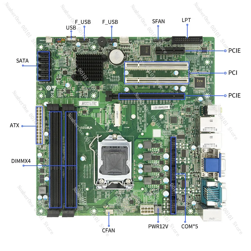 H81 Industrial Control Computer Motherboard Supports All 4th Generation Processors M-ATX Motherboard