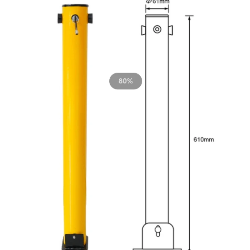 Manufacture Parking Barrier Folding Down Steel Durable Foldable Removable Multi Function Post Bollard