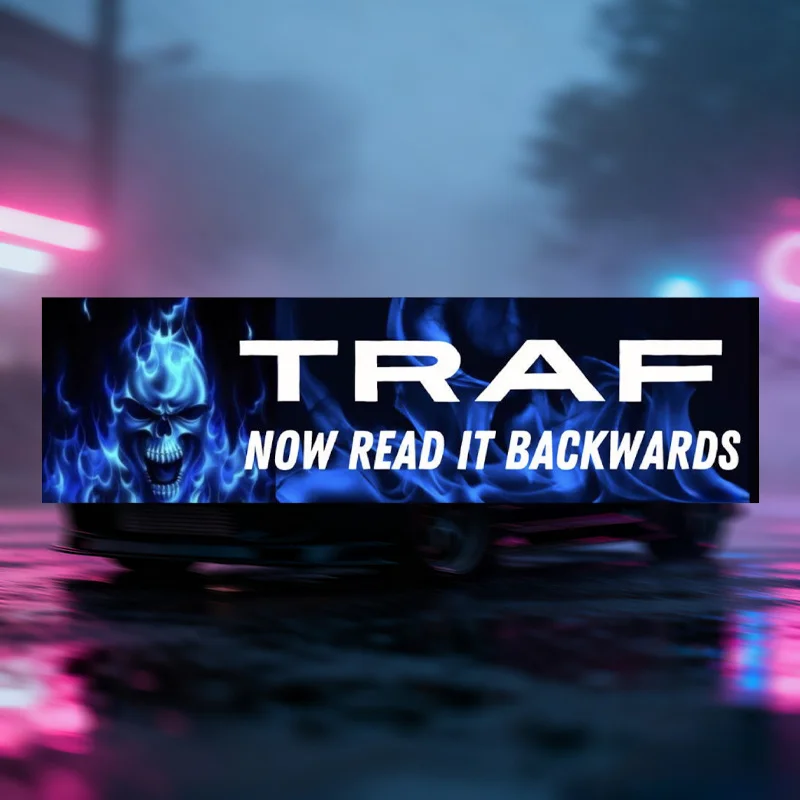 

TRAF Rewind Car Stickers: Fun Car Waterproof Vinyl Spoof Stickers, Gift for Her, Gift for Him, Window Bumper Vinyl Sticker