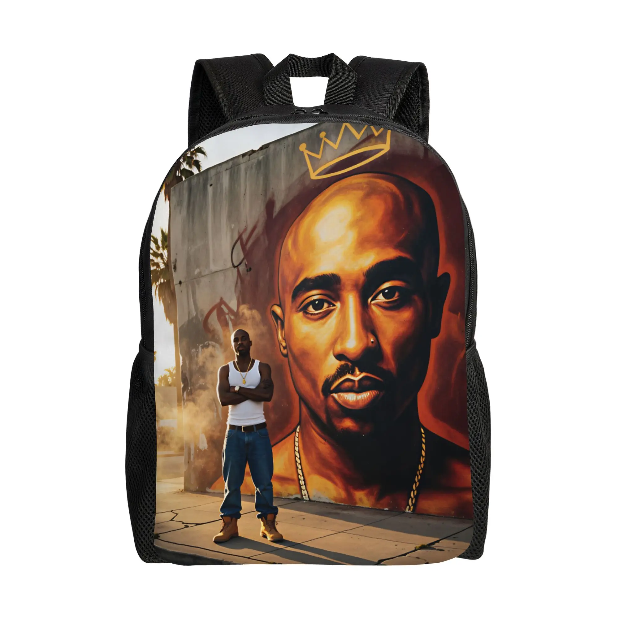 Rapper Tupacs Backpack  Travel Backpacks Women Men Design Big School Bags Funny Rucksack