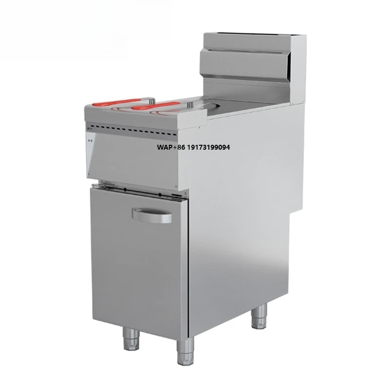 Vertical Four-burner/Six-burner Single-cylinder Gas Fryer Floor Standing Gas Fryer Large Capacity Efficient Heating