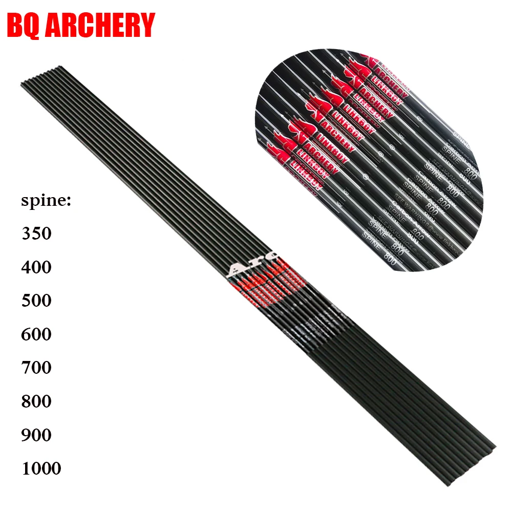 

Pure Carbon Arrows Shaft for Archery, Recurve Bow, Hunting Shooting Accessories, Sp350-1000, ID4.2mm, 12Pcs