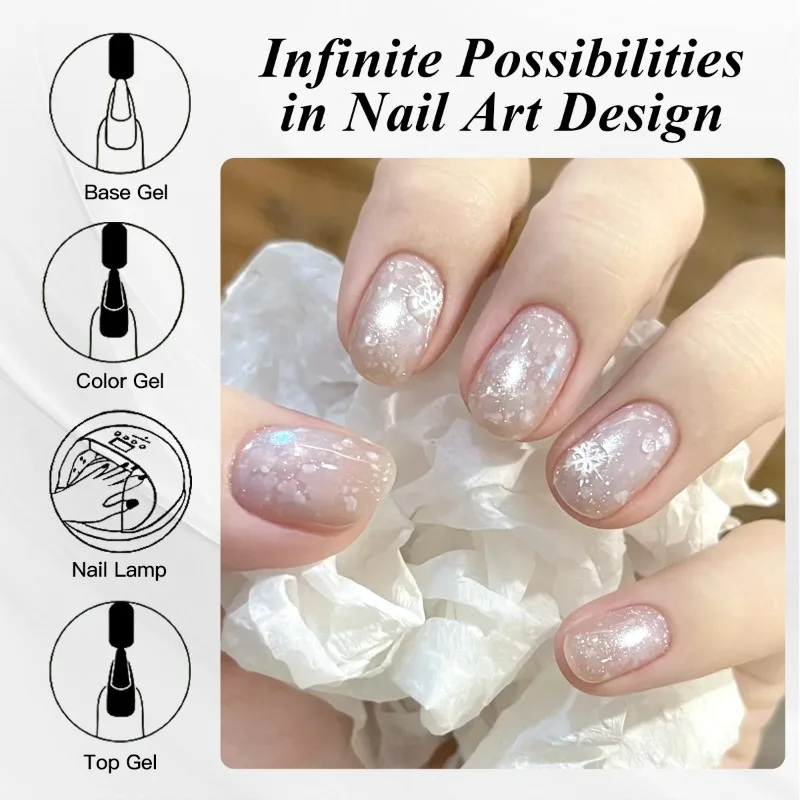 10 مللي سنو بريق هلام هلام مسمار البولندية مسمار الفن فيرنيس الثلج شكل شبه دائم UV LED هلام مانيكير لتقوم بها بنفسك مستلزمات الأظافر