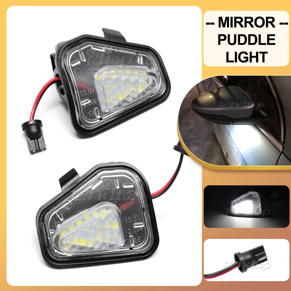 2PCS Car Led Under Side Rearview Mirror Puddle Light For VW Passat B7 CC 4motion / Santana Scirocco Jetta MK6 EOS Beetle R