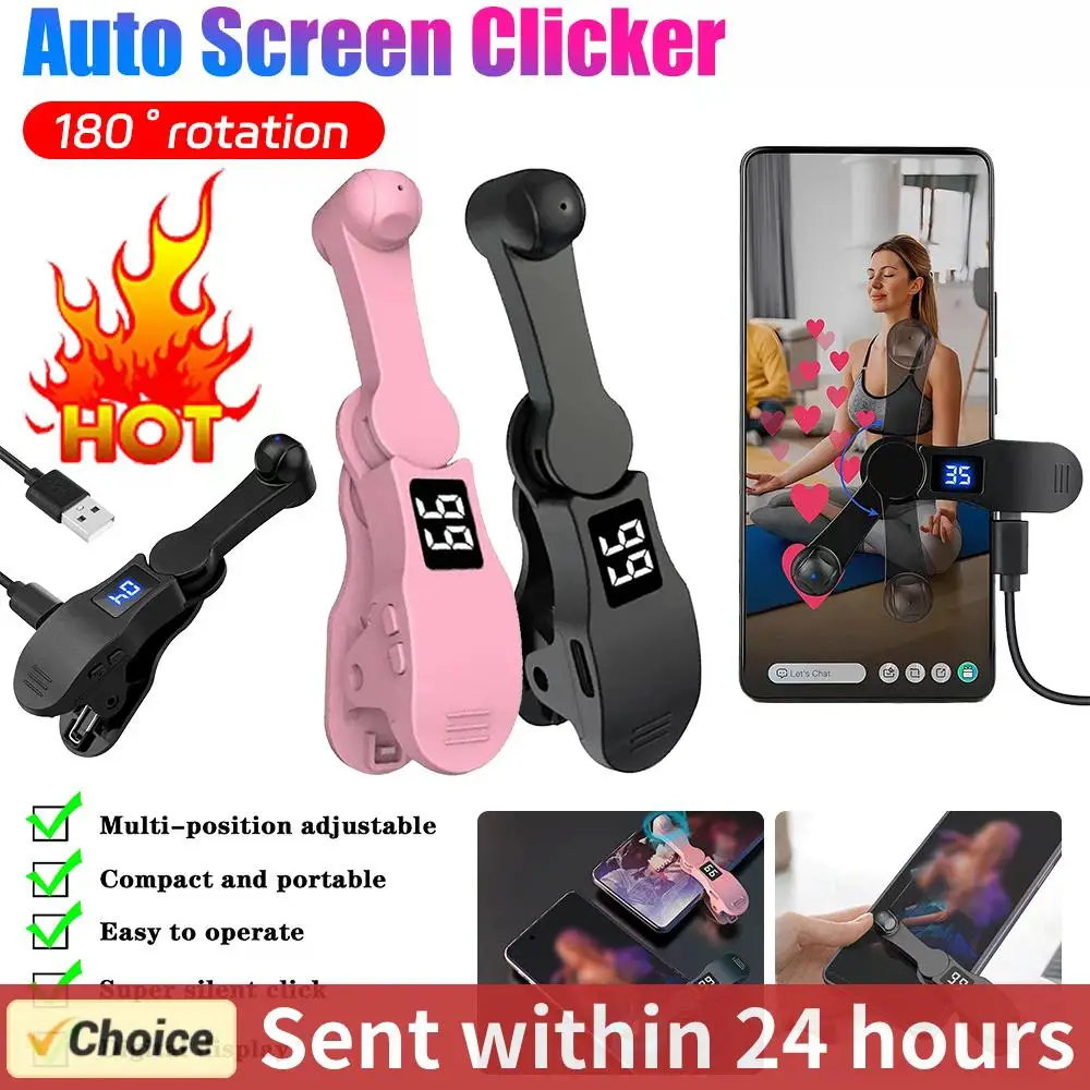 Digital Auto Screen Clicker For Mobile Phone Pad Apps Video Live Streaming Gadget Adjustable Smartphone Game Screen Touch Tapper