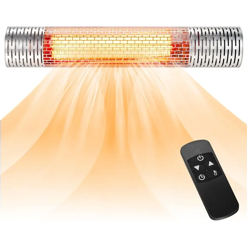 1500W Outdoor Wall Heater, Infrared Electric Patio Heater with Remote, 2 Heat Modes, 9H Timer, Overheat Protection, IP55 Rated (