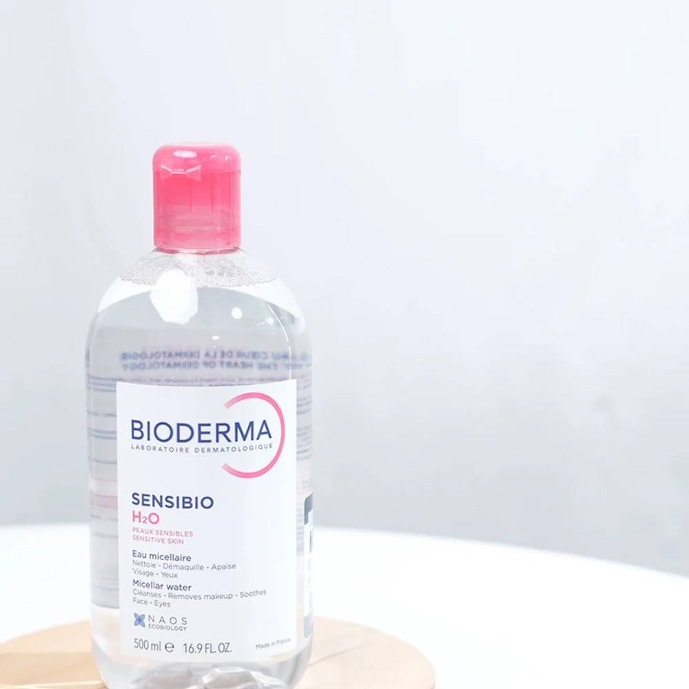 Bioderma Sensibio H2O Agua Desmaquillante 500ml, Fórmula de Limpieza Profunda, Suave y Calmante para Piel Sensible