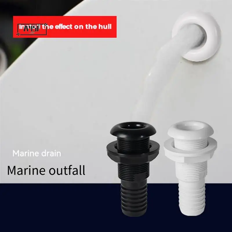 

A45F-Marine Boat Thru Hull Fitting Connector For 5/8, 3/4, 1 Inch Hose Boat Drain Bilge Pump Plumbing Fittings