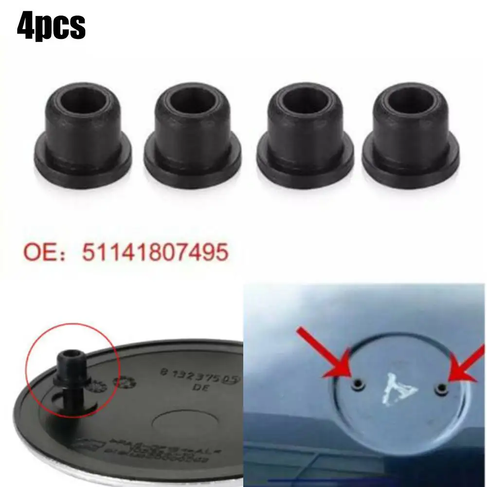 4x Car Hood Logo Trunk Emblem Grommet Holder Clips For BMW 3/5/7 E32 E34 E36 E38 E39 E46 E53 E60 E65 E66 E90 M5 51141807495