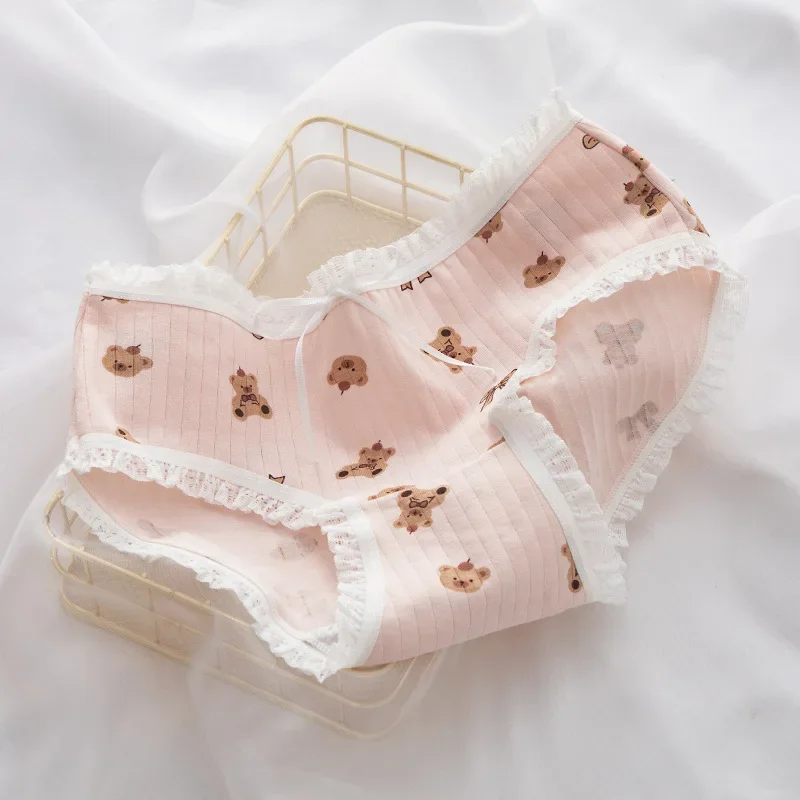 2022 New Cute Bear Cartoon Women Comfortable Girls Sweet Ladies Panties Women Women Underwear Lingerie Femme