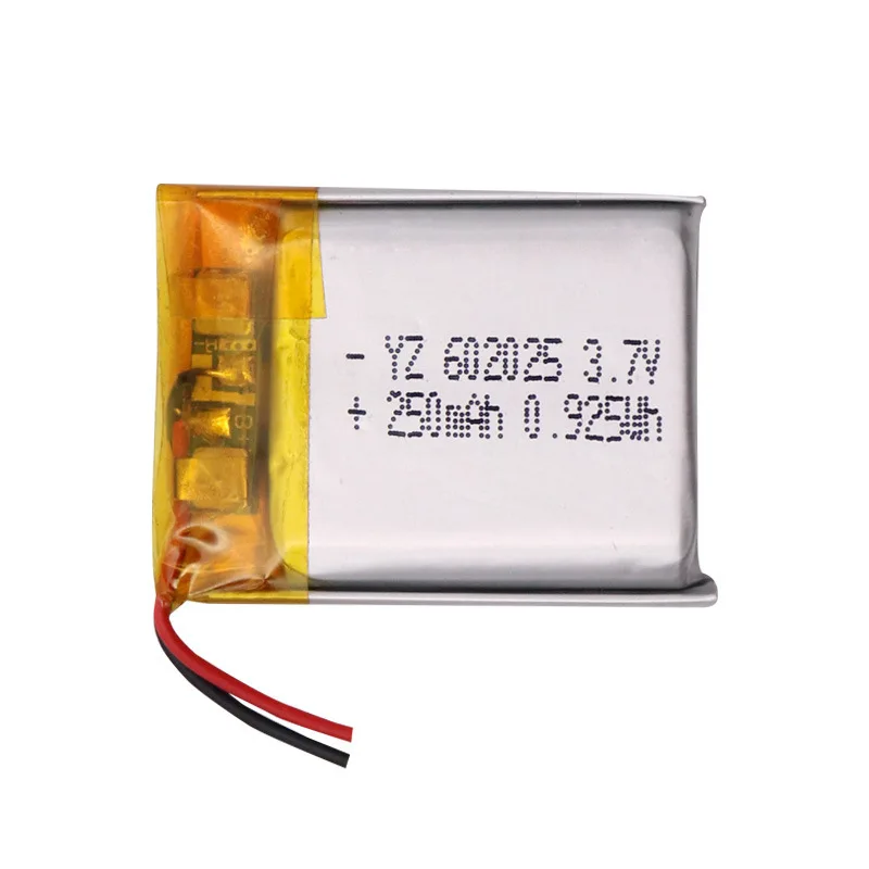 602025 3.7V 250mAh Rechargeable Lithium Polymer Batteries for PSP Smart Watch LED Lamps Bluetooth Speakers Mini Cameras