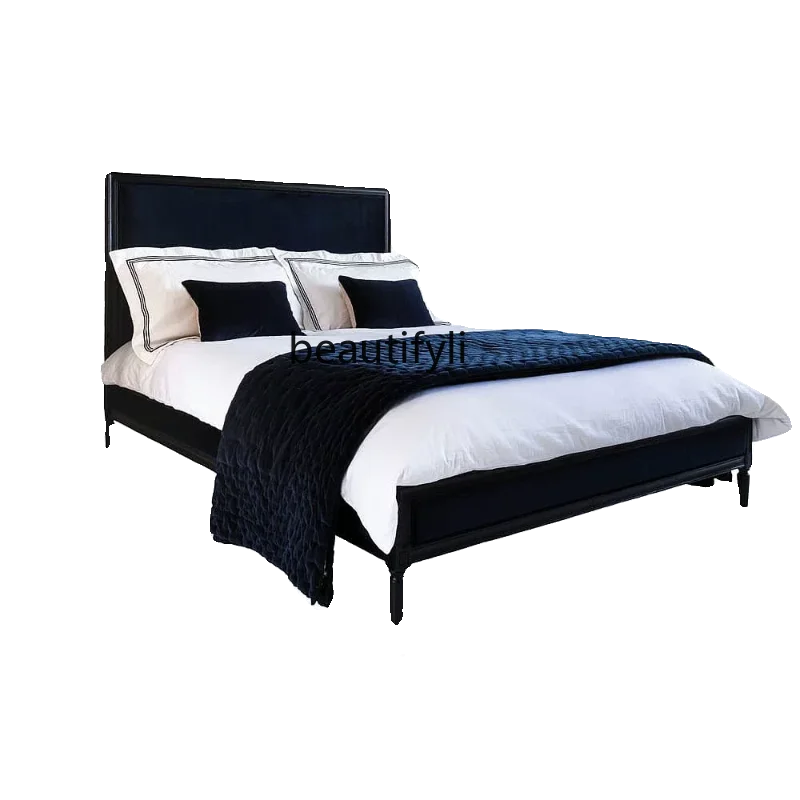 

French Retro Chinese Style Master Bedroom Princess Bed Modern Minimalist American Retro 1.8 M Small Apartment Bed