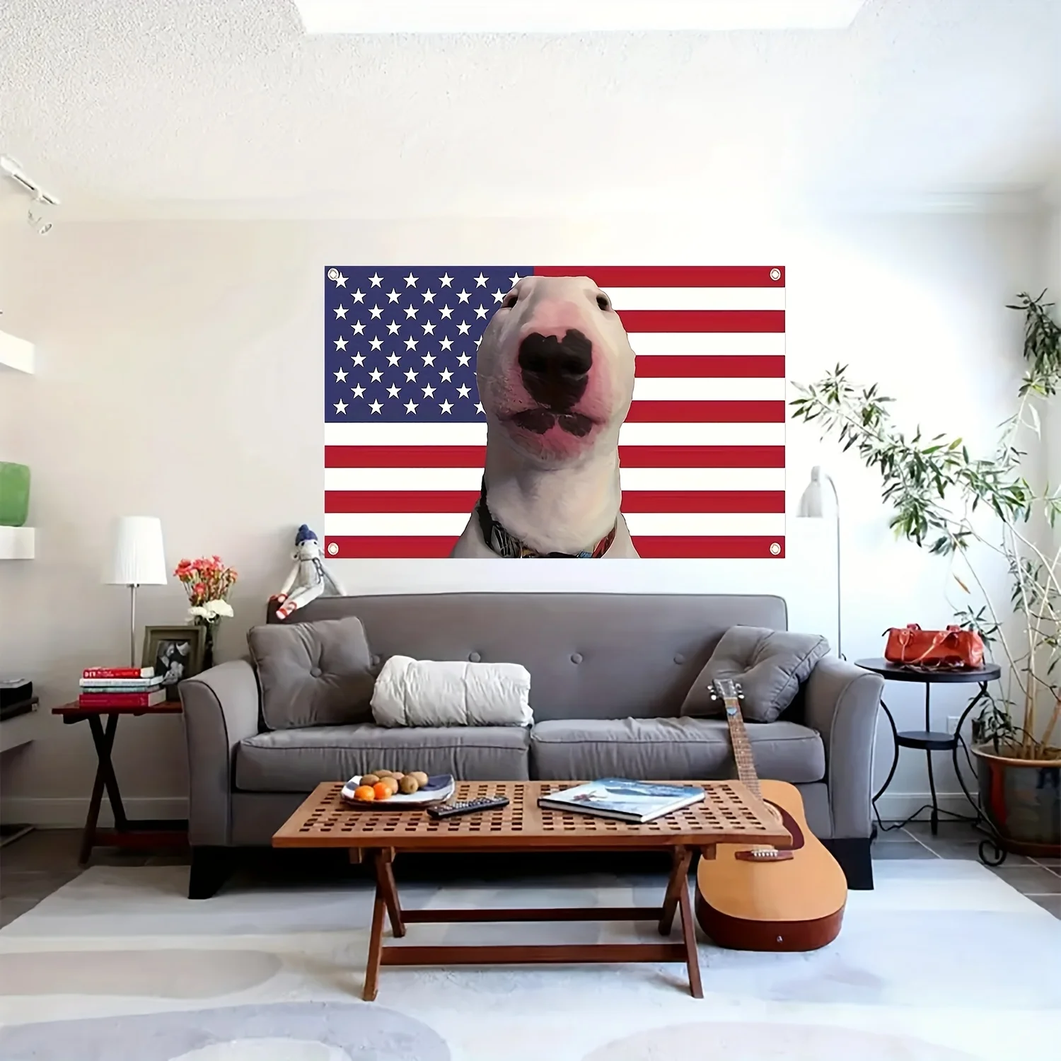 1pc, Waiter Dog Fun Flag, Fun Poster, Fun Interior And Exterior Decoration, Room Decoration, Durable Men'S Cave Wall Flag With B