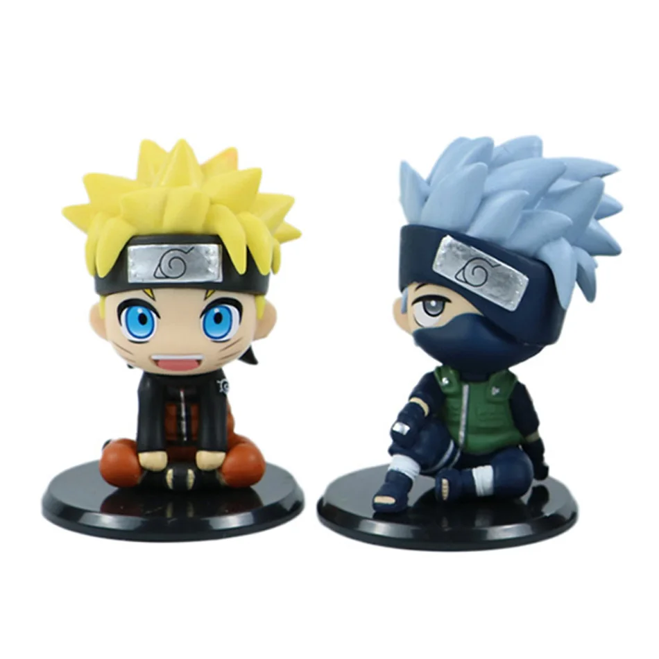 9cm anime naruto figura naruto kakashi figura de ação qversão kawaii sasuke itachi estatueta modelo pvc decoração do carro coleção