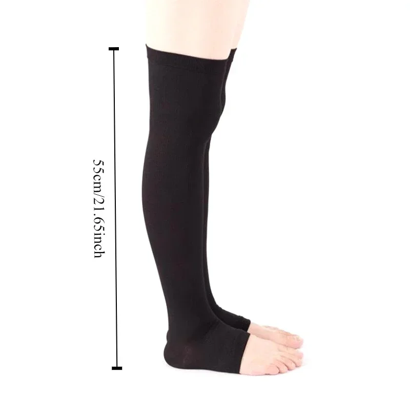 1 Pair Open Toe Knee-High Medical Compression Stockings Varicose Veins Stocking Unisex Compression Brace Wrap Shaping 18-21mm - view 5