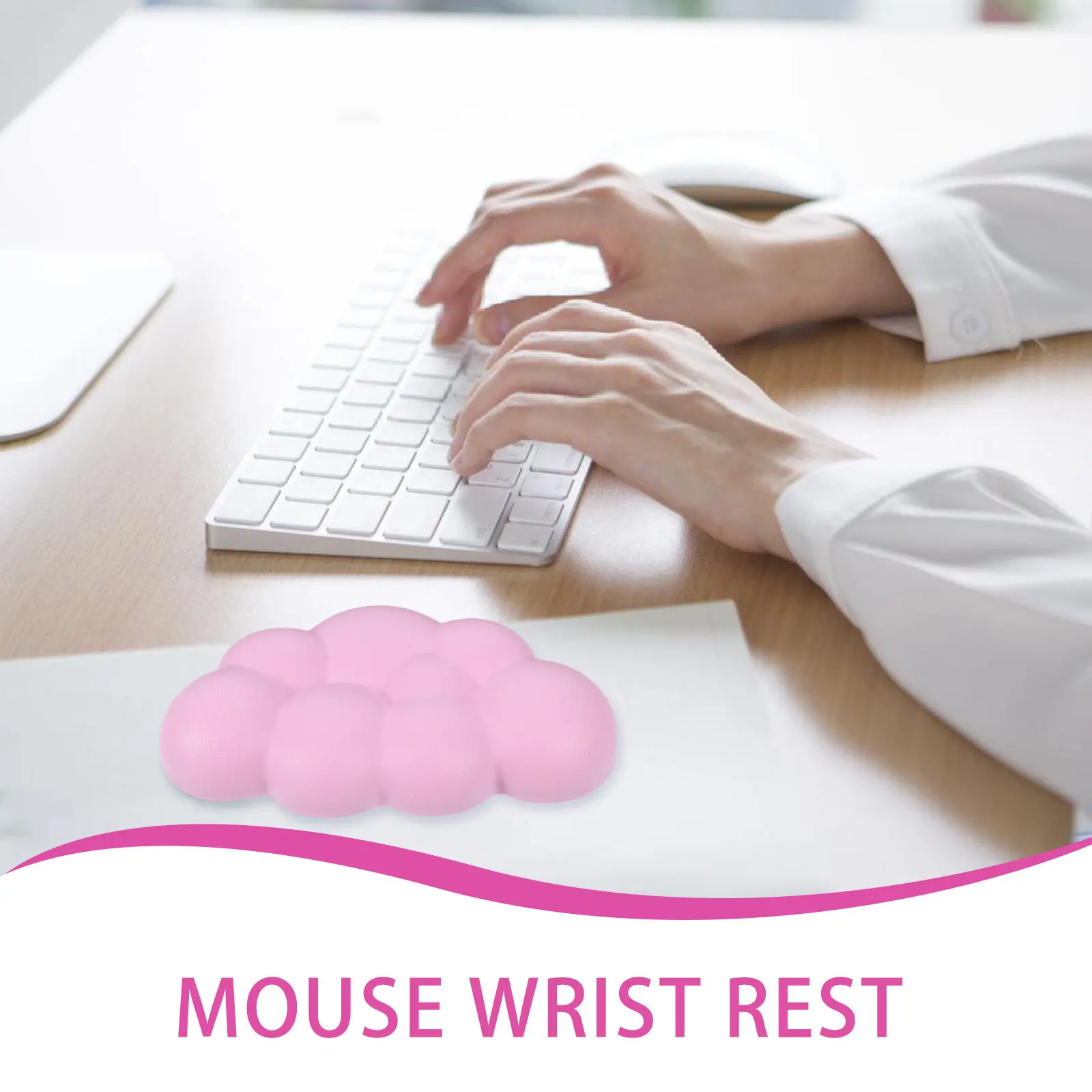 Keyboard Wrist Rest Mousepad with Supple Sponge PU Material Slow Rebound Elasticity for Computer Desk Work Gaming Gift