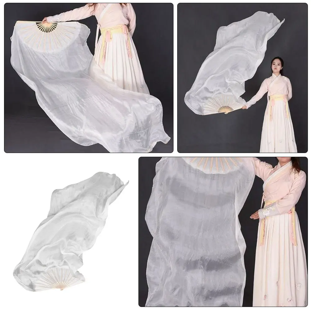 

Long Silk Colorful Wear-Resistant Folding Dance Fan For Square Dancing Yoga Performance Exercise Decor Lightweight