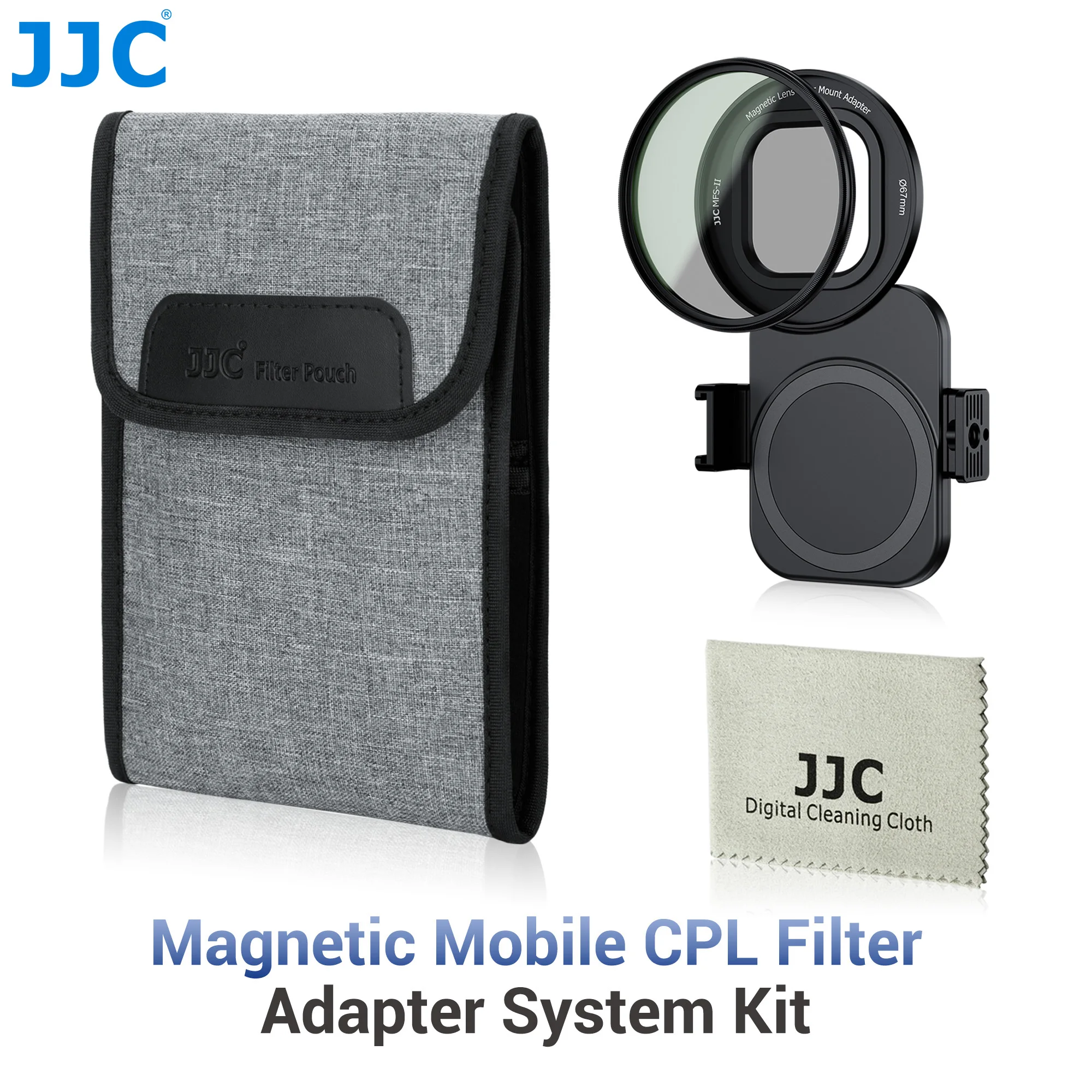 JJC 67mm CPL Filter for iPhone, Magnetic Lens Filter Adapter Kit Compatible with iPhone 16 15 14 Pro Max Plus with 1/4'' Screw