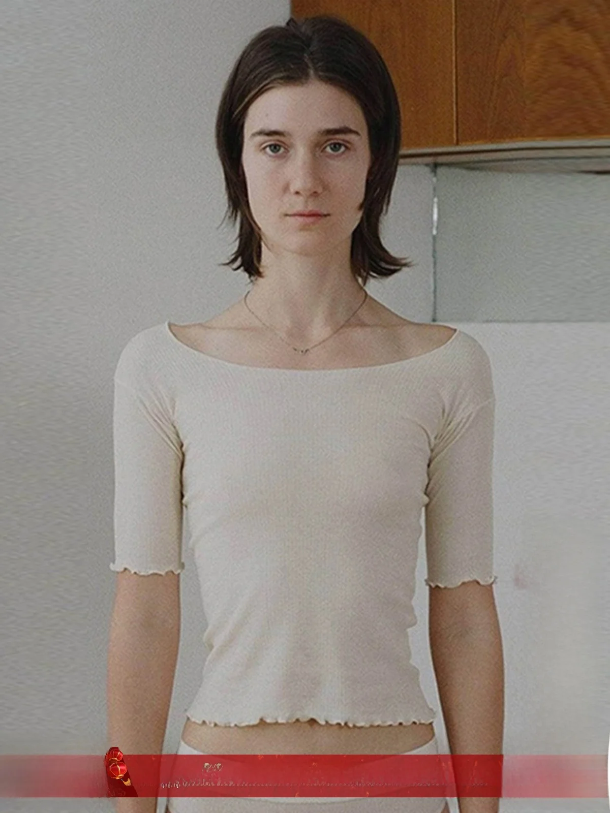

Wood ain Slim Fit ort Sve T-irt DEARSOCUTE Buy Hand Store Commute Sle Simple Pure Color Spring Women...