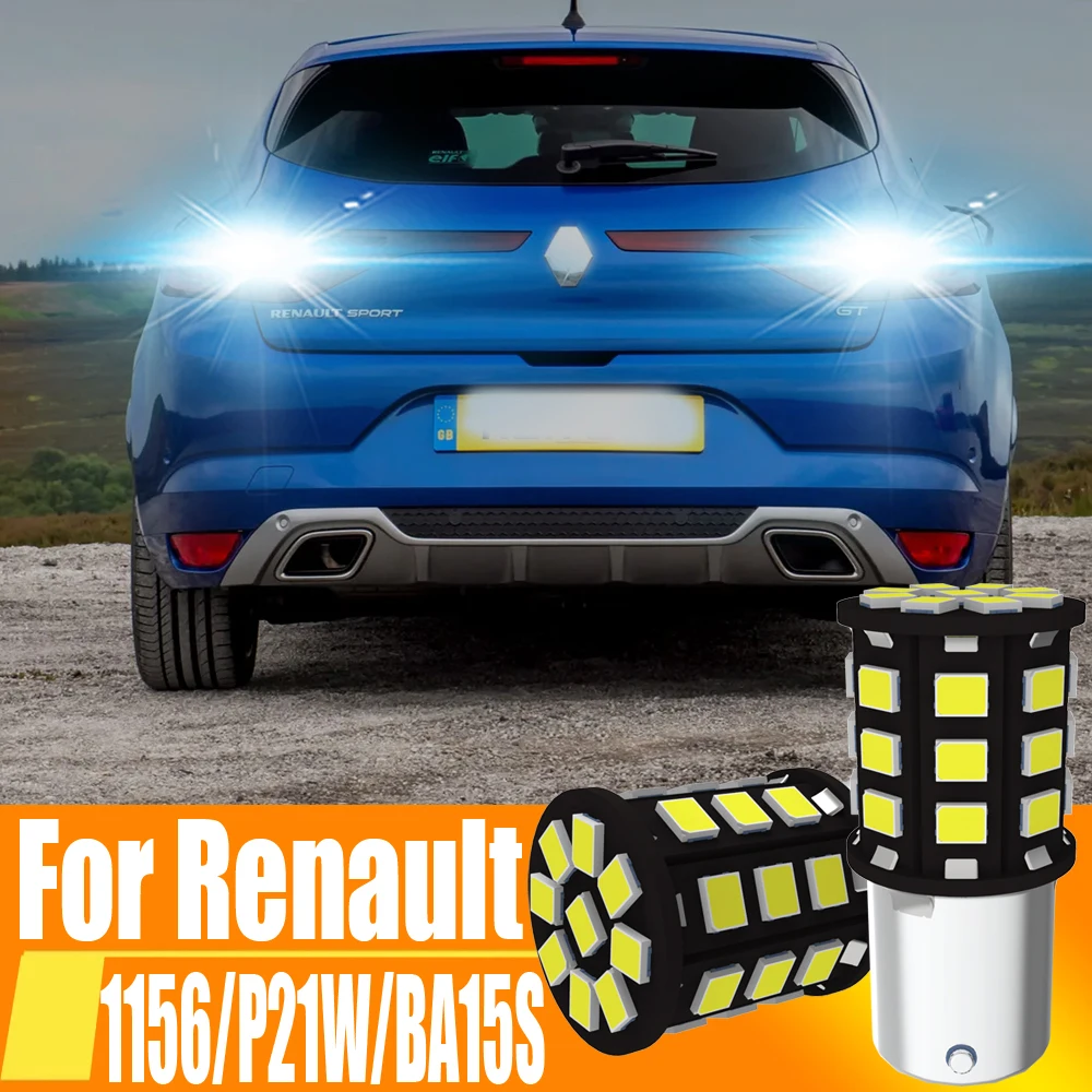 2x P21W LED Car Reverse Light Fog Lamp Bulb 7506 BA15S 1156 Canbus for Renault Megane 3 2 4 Scenic Clio Captur Duster Master