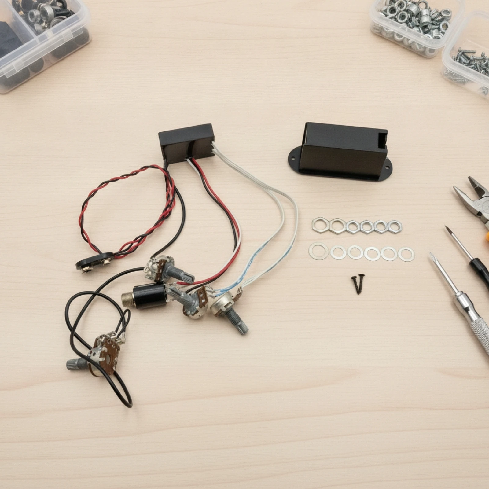 Pickup Wiring Assembly Electric Guitar Wiring Kit with Battery Box Electronics Premium Quality Long-Lasting for Guitarists