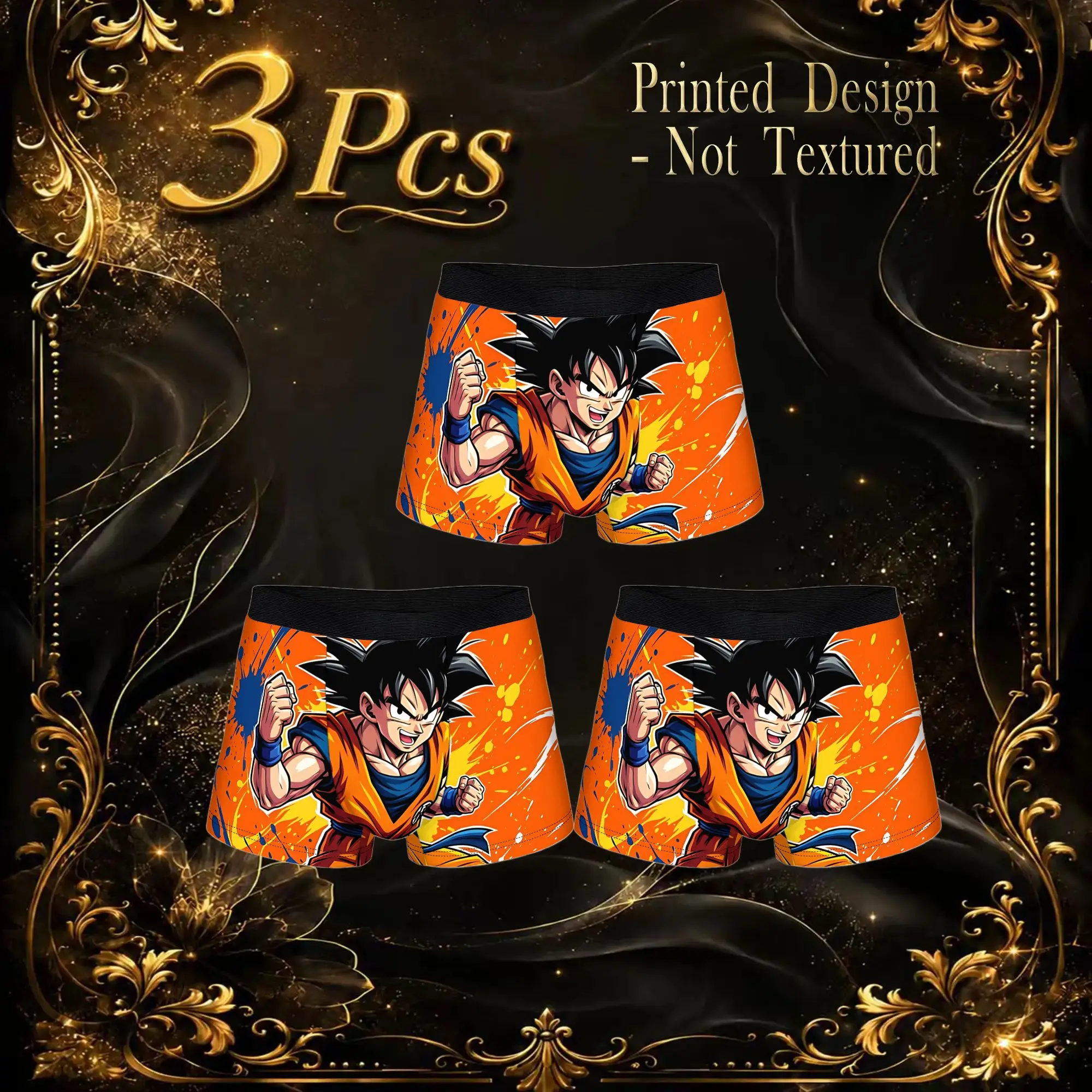 3Pcs  boxers Dragon Ball Z Underpants Homme Panties Men's Underwear Comfortable Shorts Boxer Briefs