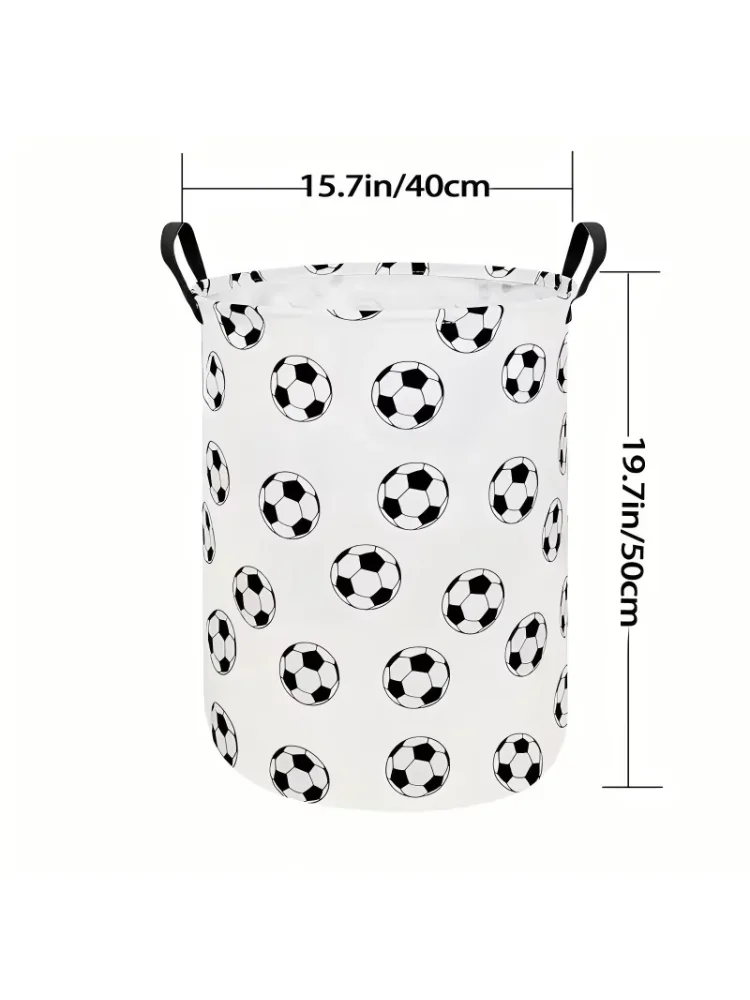 1pcs Large-capacity Household Bathroom Storage Bucket for Dirty Clothes, Foldable Dirty Clothes Basket,Football Pattern