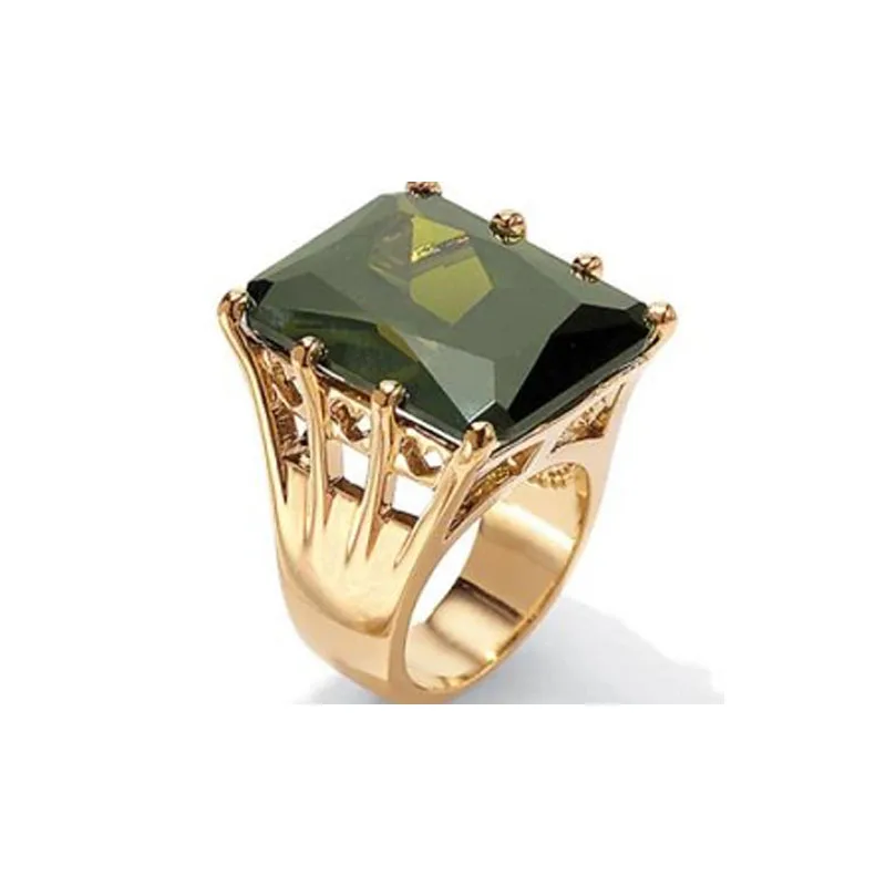 Ladies Green Emerald Rings Romantic Classic Rings Valentine's Day Gifts Fashion Temperament Red Gems High Quality Jewelry
