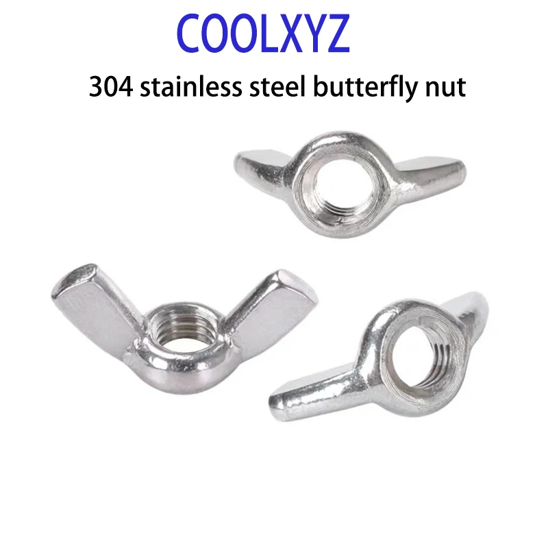 

304 stainless steel butterfly nut, wing nut, sheep horn nut, 5 pieces