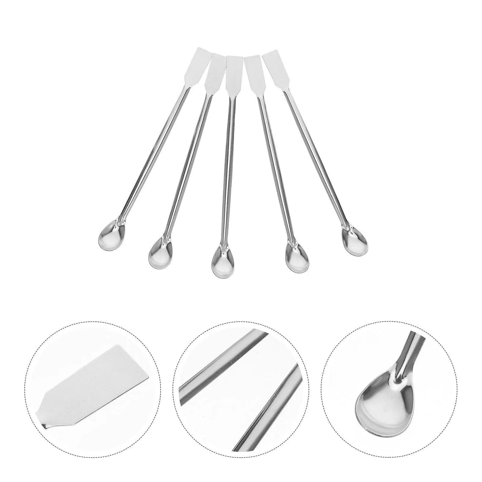 

12pcs Stainless Steel Laboratory Sampling Spoon: Square Head Mixing Spatula - Lab Utensils For Reagent Powders And Liquid Sampli