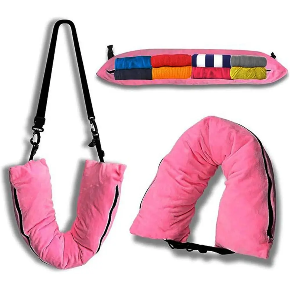 

Удобная U-образная подушка, наполненная подушка, заполняемая дорожная подушка для шеи с наволочкой для одежды, мягкая