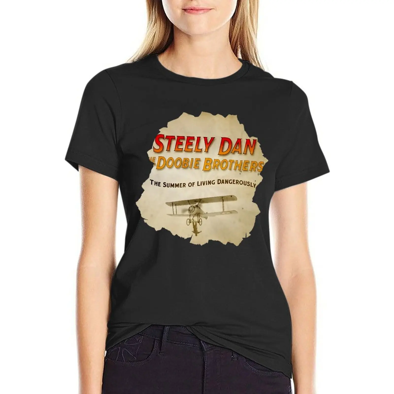 

Steely band Dan The Doobie Brothers T-Shirt customizeds vintage clothes t shirts for Women graphic