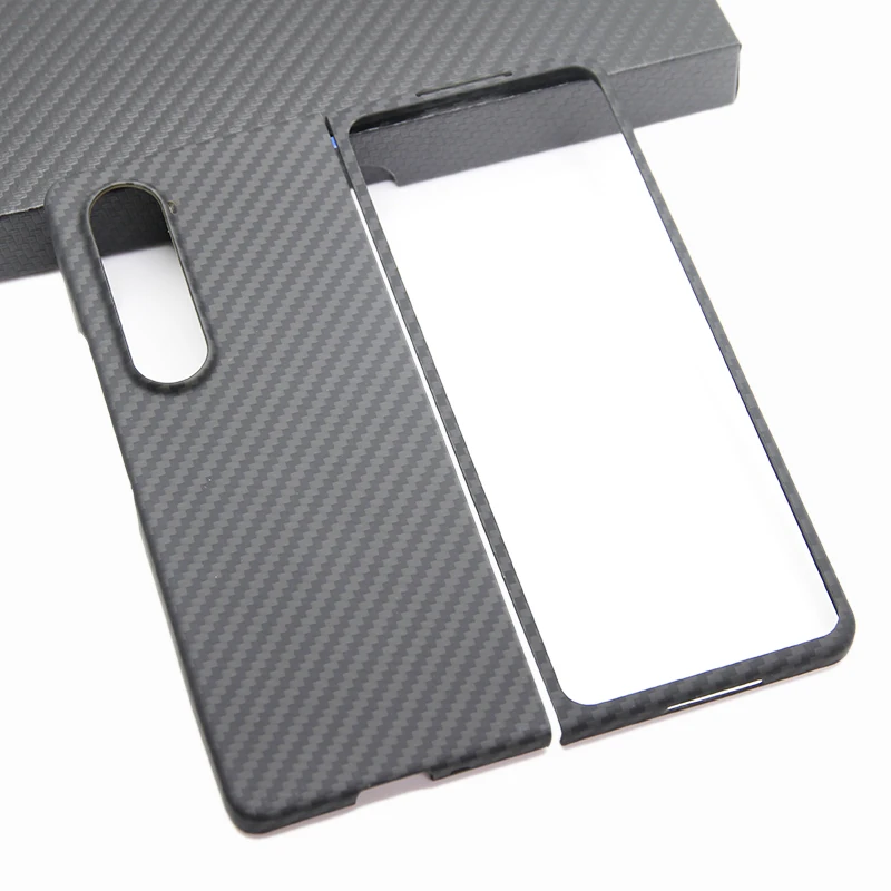 ZXKE Carbon case For Samsung Galaxy Z Fold4 W23 5G Embedded Iron Sheet Magnetic Car Support Magsafe Aramid Fiber shell