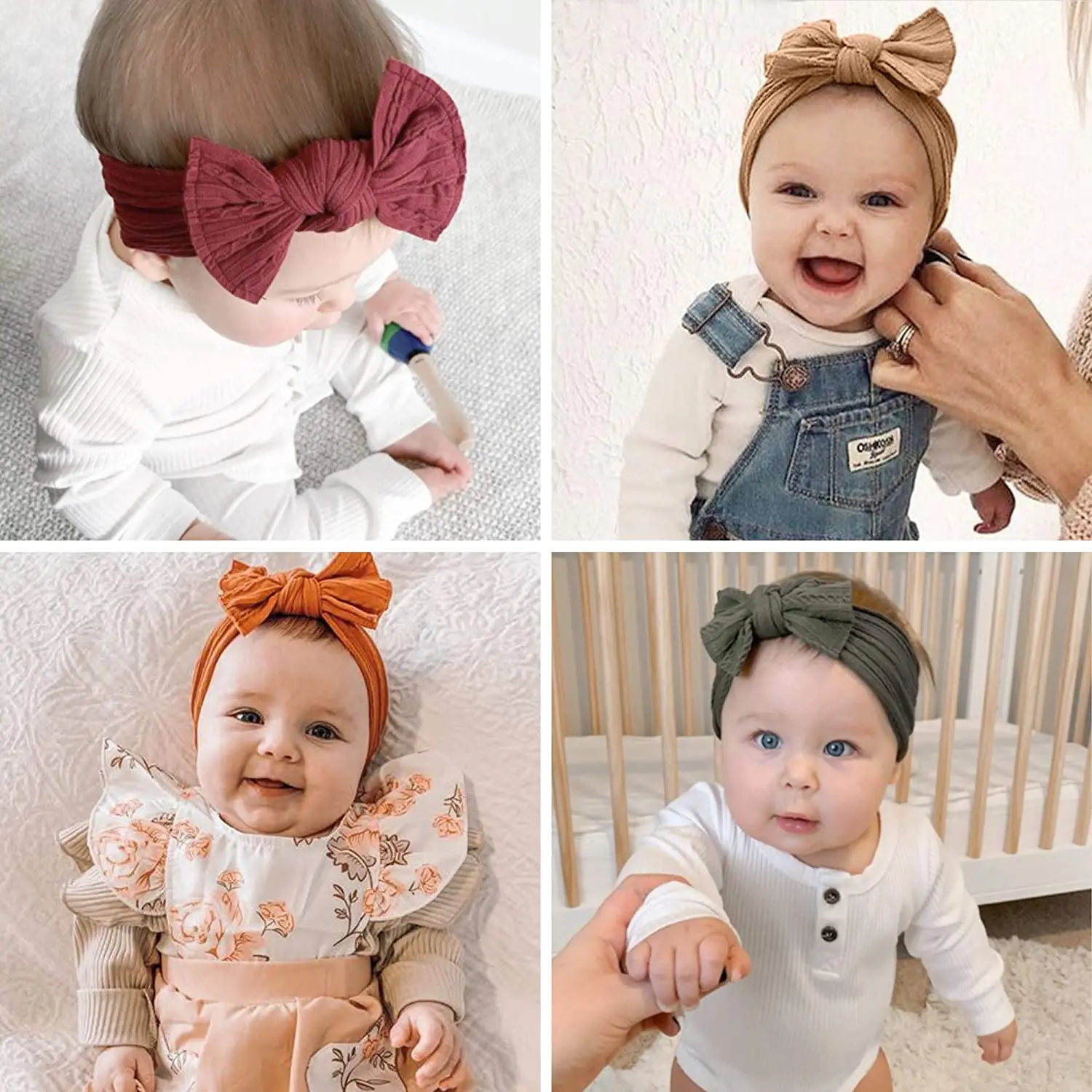 Baby Nylon Headbands Hairbands Hair Bow Elastics Handmade Hair Accessories for Baby Girls Newborn Infant Toddlers Kids