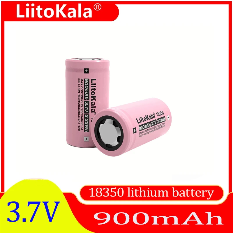 Liitokala New ICR 18350 900mAh power rechargeable lithium battery 3.7V 8A power for electrical tools flashlight