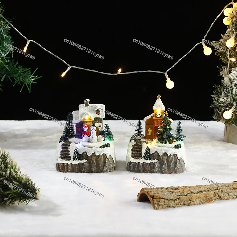 جديد عيد الميلاد الحلي الموسيقى الكهربائية متوهجة منزل أضواء LED منزل الثلج عيد الميلاد الحلي الهدايا