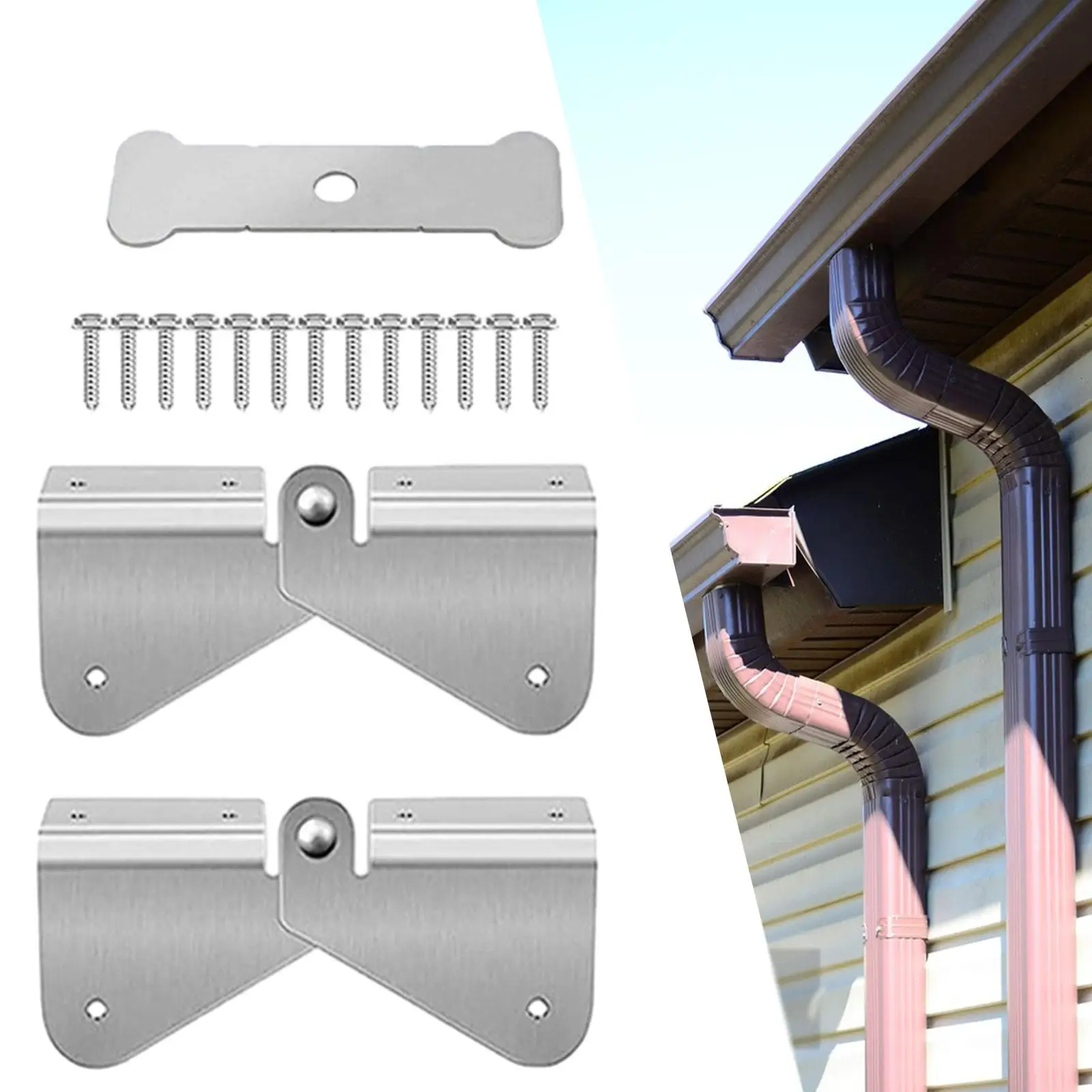 

2Pcs Gutter Extension Hinge Gutter Downspout Extensions,Easy DIY Installation,Flip Downspout Hinge for Metal Fastened