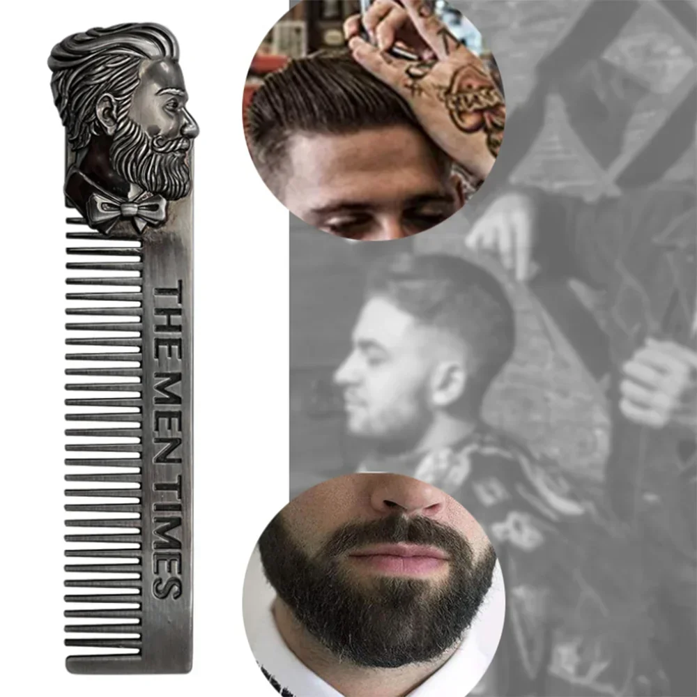 

Men Beard Shaping Template Stainless Steel Beard Comb Mustache Care Shaping Tools Mini Hair Comb Hair Brush Barber Styling Comb