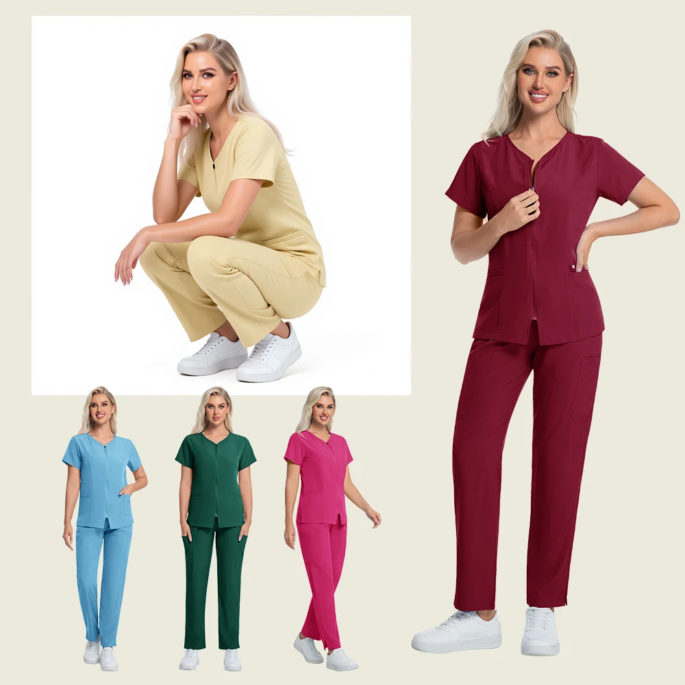 New Scrubs Surgical Uniforms Set High-quality Quick-dry Medical Clothes Wholesale Nurse Workwear Hospital Dentist Work Top Pants