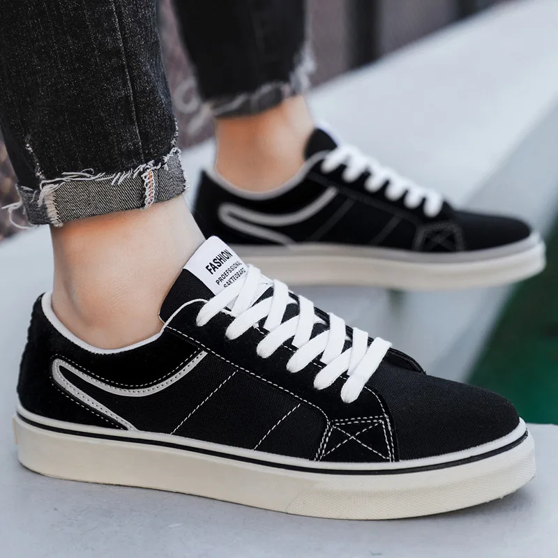 

Новые модные спортивные кеды для студентов с противоскользящей подошвой, на толстой подошве, повседневные кеды из ткани, мужские одинарные кеды.