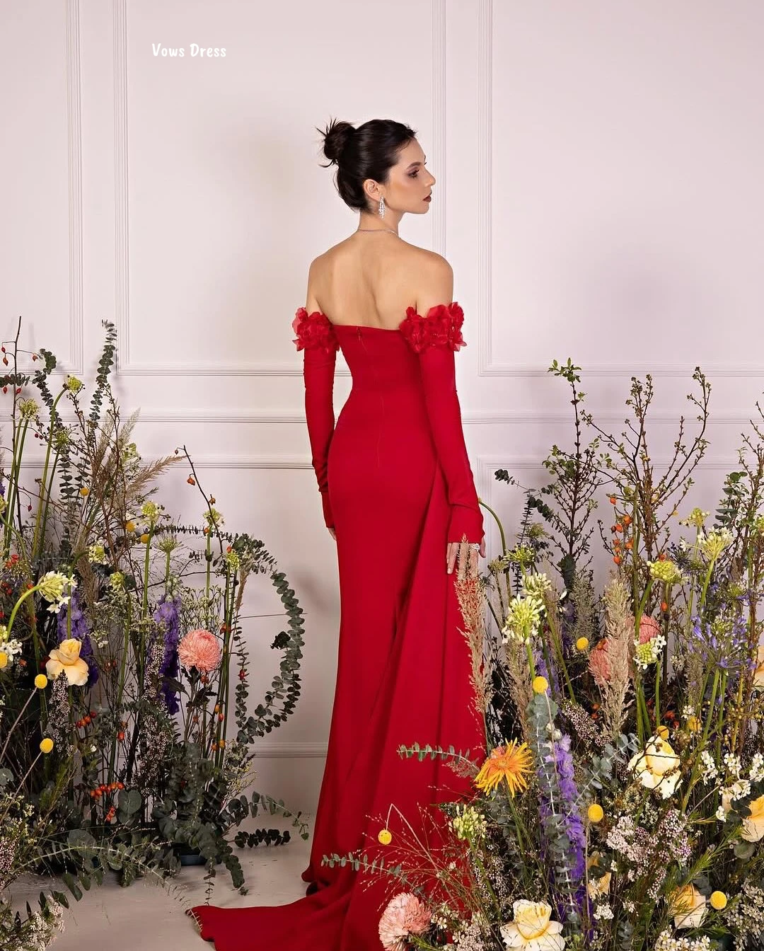 Vows jupe queue de poisson robes de bal 2025 luxe femmes Robe de soirée élégante rouge sur mesure Robe de soirée bustier tubulaire Robe de soirée